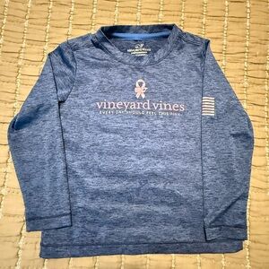 Vineyard Vines Heathered Blue Kids Long Sleeve Tee
